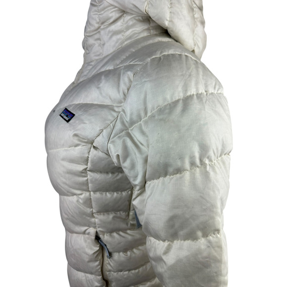Patagonia Pipe Down Puffer Goose Insulated Coat Off White Women's Medium *Flawed - Picture 9 of 16